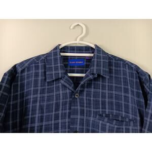 (Ju) Tony Blake Men's Shirt Size M Plaid Button Down Blue Short Sleeve Casual